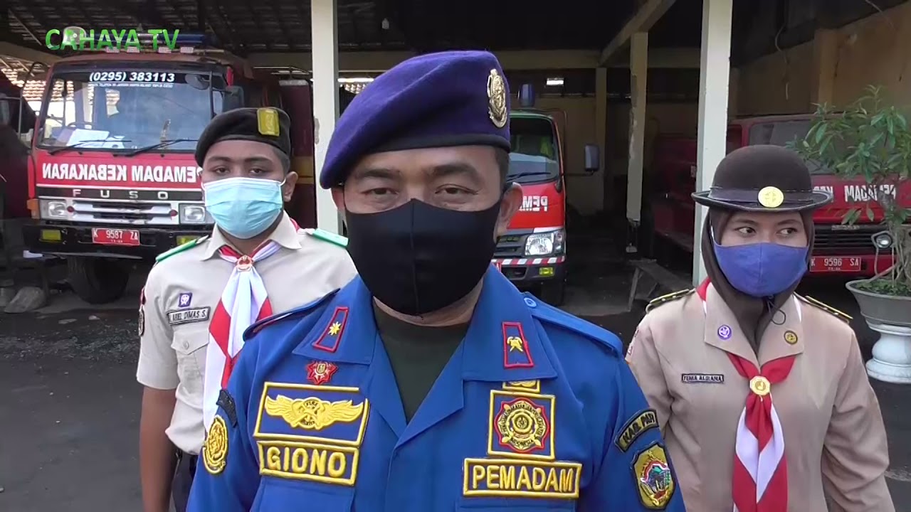 Jelang HUT Pramuka Ke 60, Anggota Pramuka Kwarcab Pati Ikuti Peldas Damkar