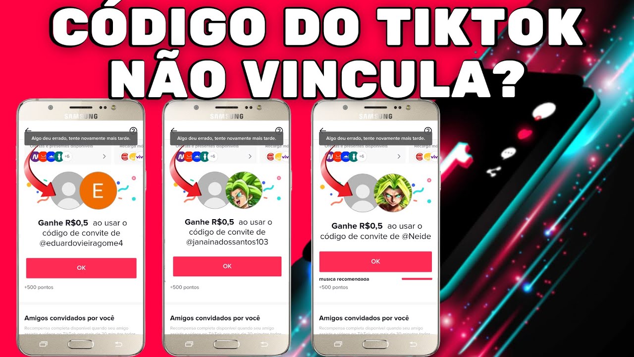 O C&Oacute;DIGO DE CONVITE DO TIKTOK N&Atilde;O VINCULA? VEJA O QUE FAZER!