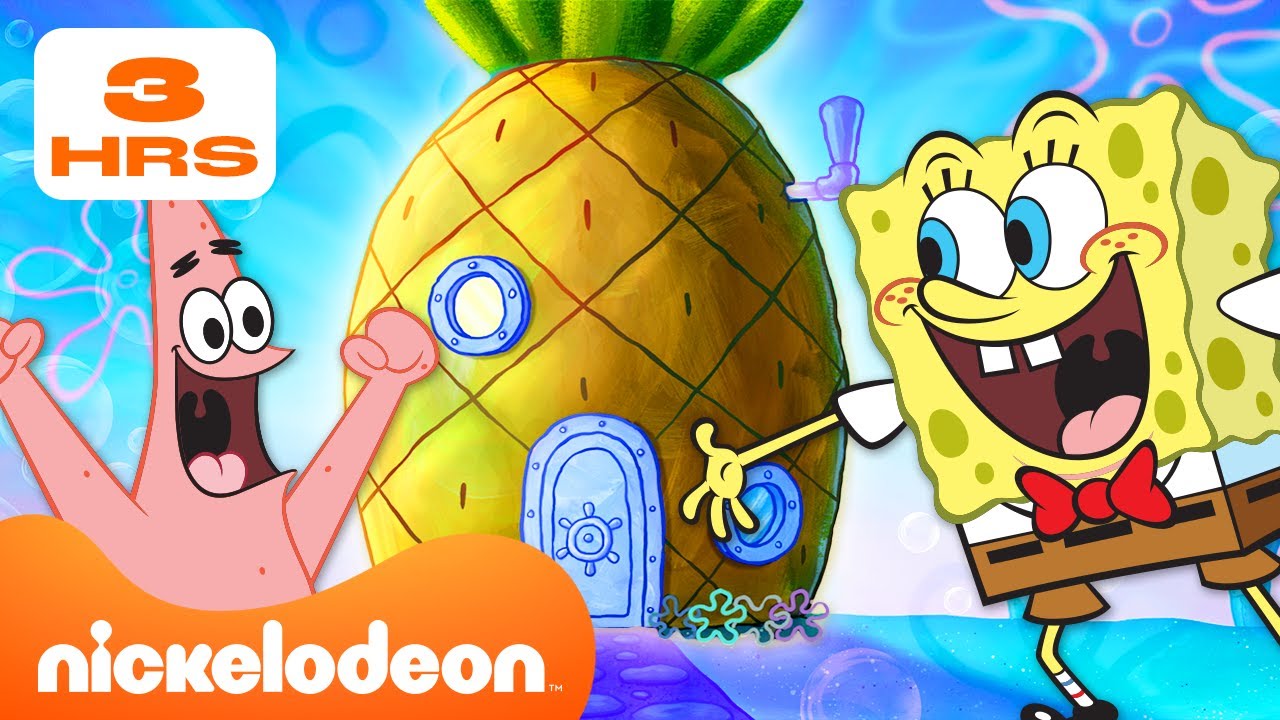Spongebob | 3+ JAM di Dalam Rumah-Rumah Bikini Bottom! 🍍 | Nickelodeon Bahasa