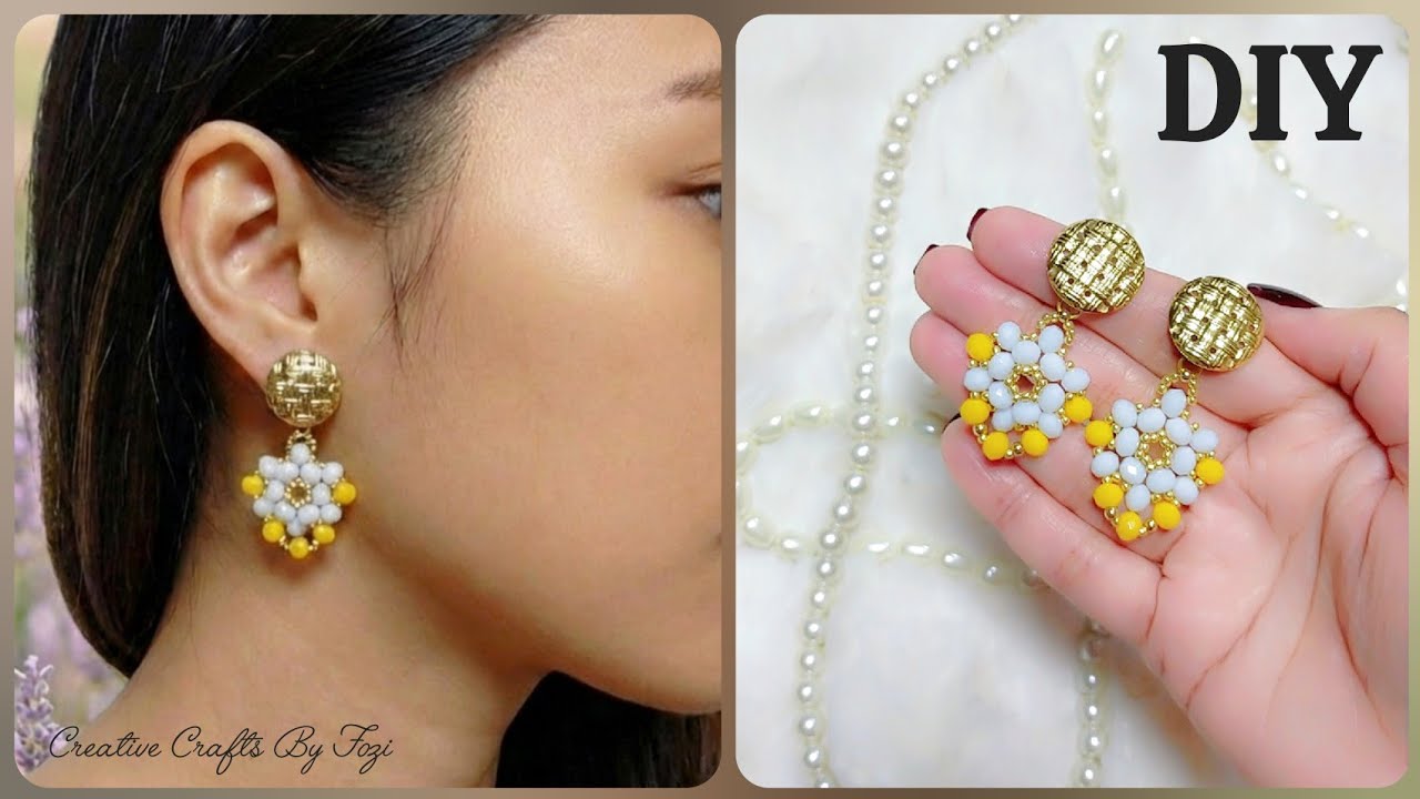 DIY Boho Chic Flower Earrings 🌼 (Easy Beaded Tutorial)