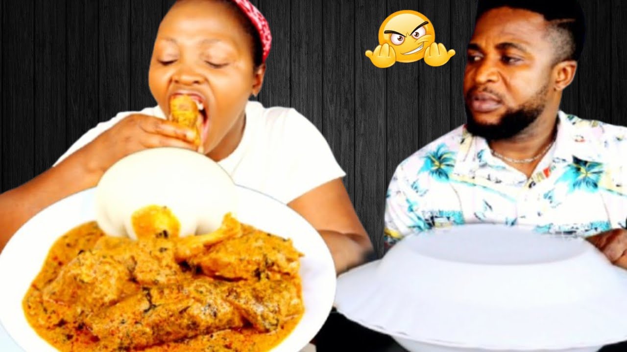 I SERVE MY HUSBAND HIS PHONE AND EARPIECE TO SEE REACTION EGUSI SOUP AND FUFU 