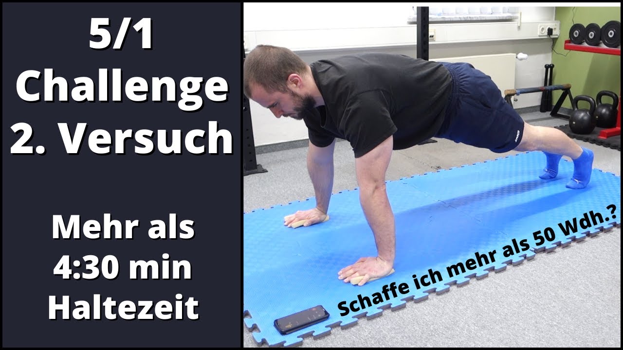 5/1 Challenge - Liegestütze | Alle 5 Sekunden 1 Liegestütz | Schaffe ich mehr als 50 Wiederholungen?