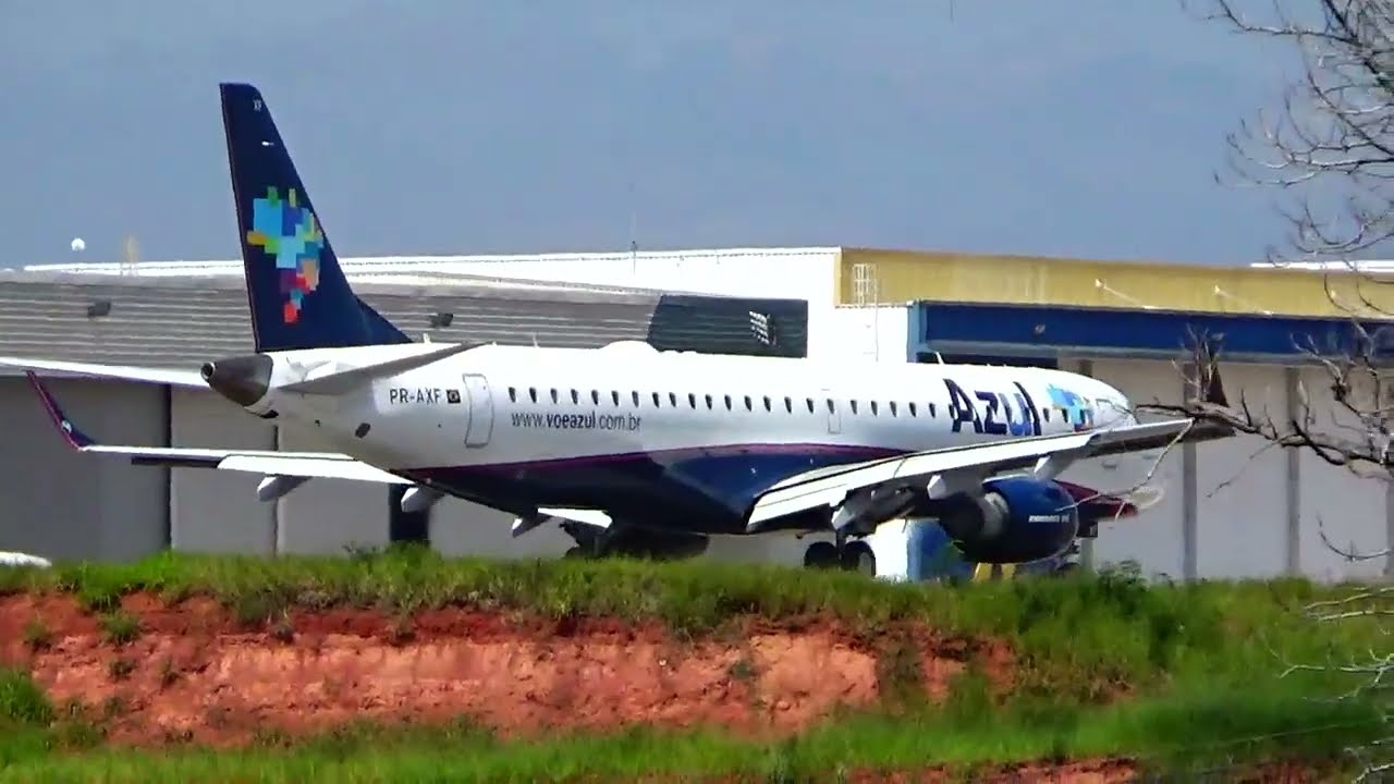 EMBRAER MODELO 195AR (E195) AZUL NO  AEROPORTO DE SOROCABA