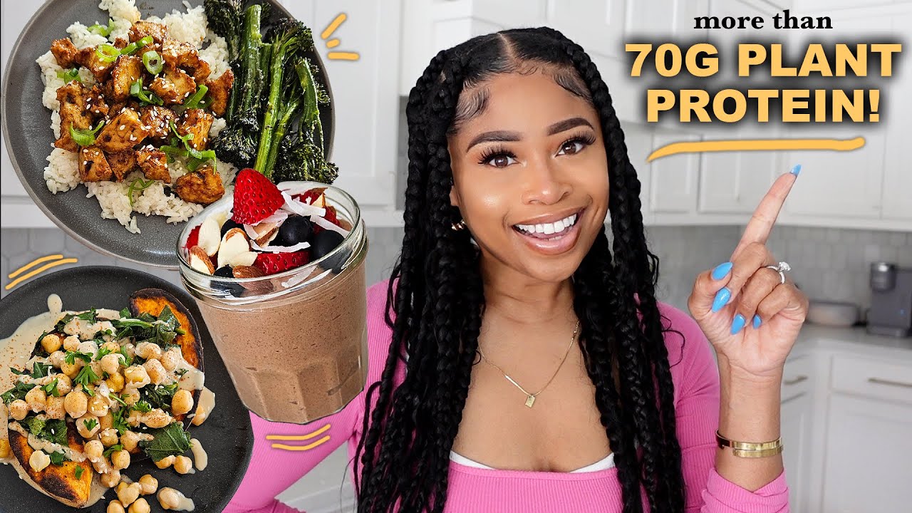 HIGH PROTEIN VEGAN MEAL IDEAS 💪🏽 | what i eat in a day!