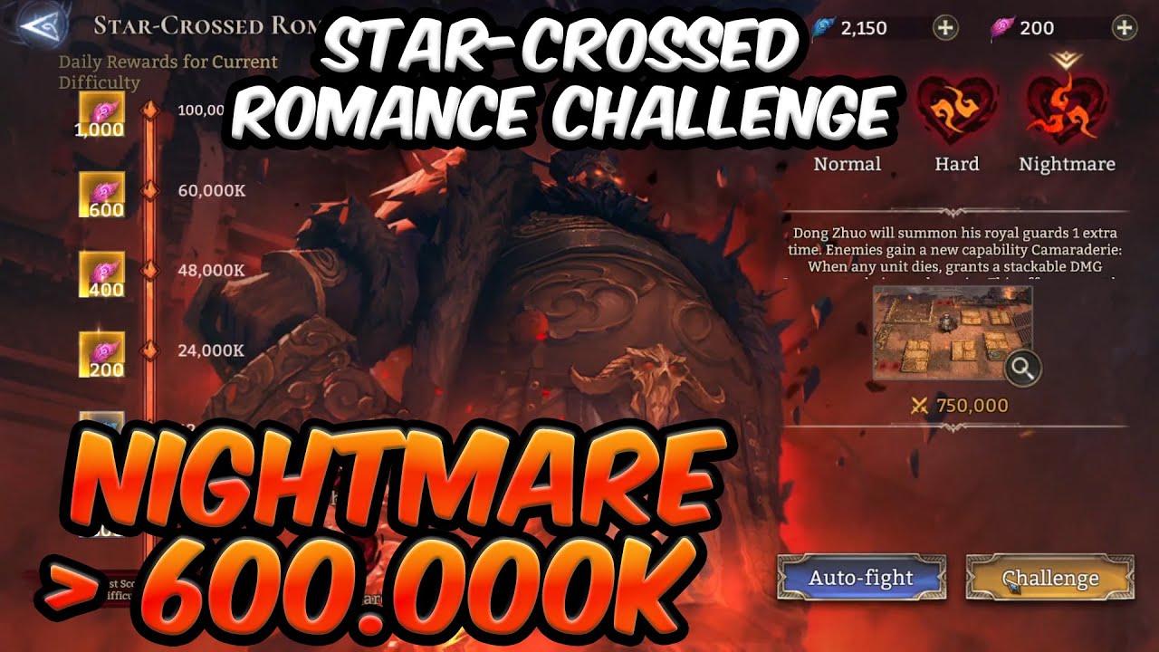 Star-crossed Romance Challenge Nightmare | Watcher of Realms