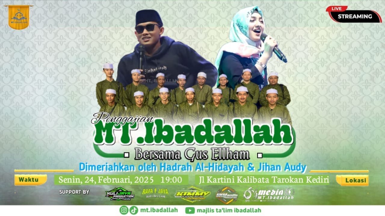 LIVE GUS ELLHAM DIIRINGI HADRAH AL - HIDAYAH & JIHAN AUDY | KALIBOTO TAROKAN KEDIRI
