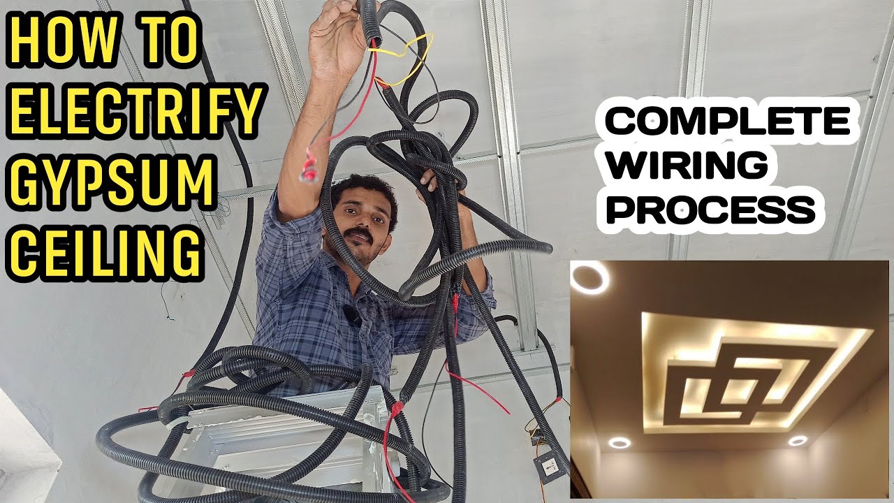3 Best Method For Gypsum Wiring Malayalam | Gypsum Light Pre Work | A2Z Electrification For Ceiling