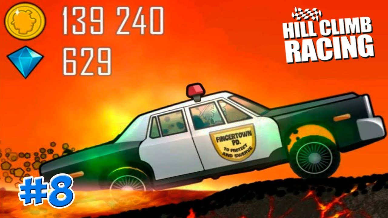 ПОЛИЦЕЙСКАЯ МАШИНА И КРОССОВЫЙ МОТОЦИКЛ!!! НОВЫЕ ТРАССЫ: ВУЛКАН И ПЛЯЖ! Hill Climb Racing (8 серия)