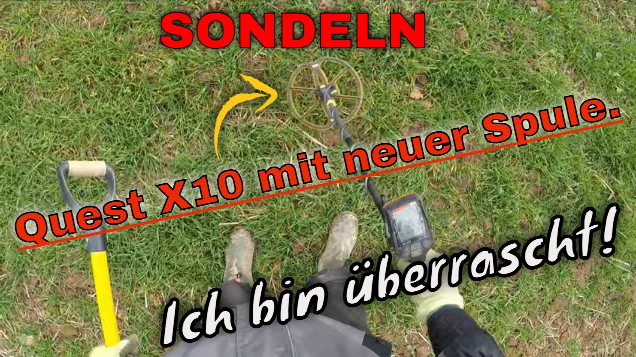 Sondeln - Einweihung der Spule 》 Metalldetektor Quest X10 》 bringt Gliedergürtel Fragment. Top Tiefe