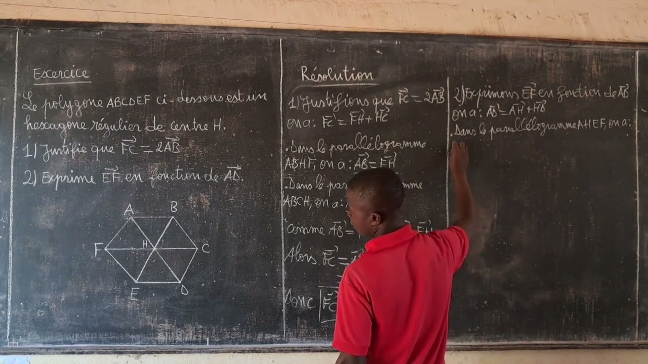 Montrer que  deux vecteurs sont colinéaires- utiliser la relation de Chasles mathématiques 3eme &V39