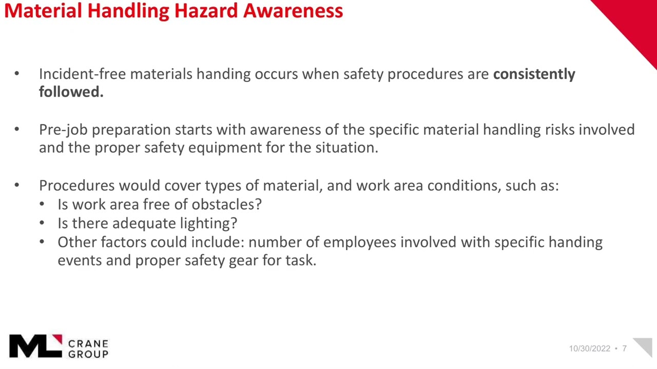 ML CRANE TV, Toolbox Talks: Material Handling Safety & General PPE Requirements