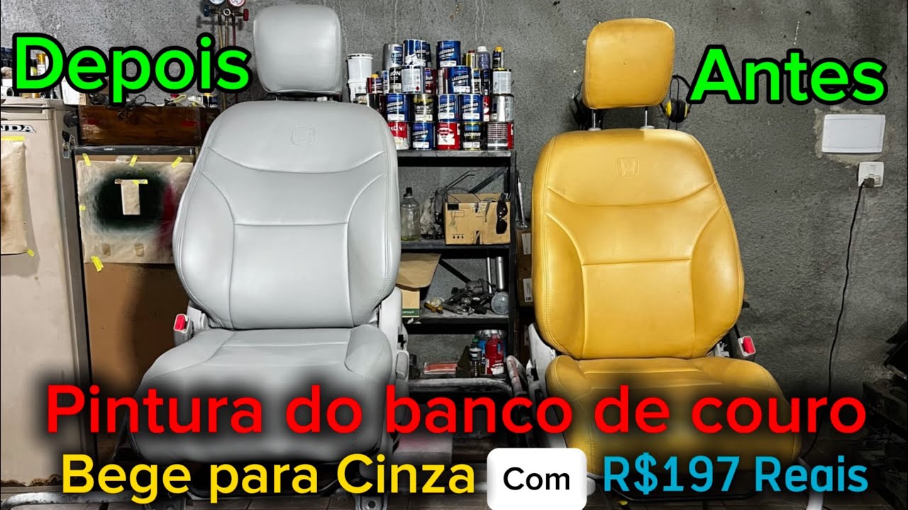 PINTURA DE BANCO DE COURO AUTOMOTIVO  SEM SEGREDO E SEM GASTAR MUITO/BANCO DO HONDA CIVIC 2013