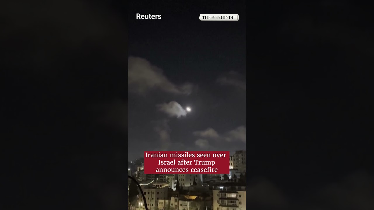 Iranian missiles seen over  Israel after Trump announces ceasefire