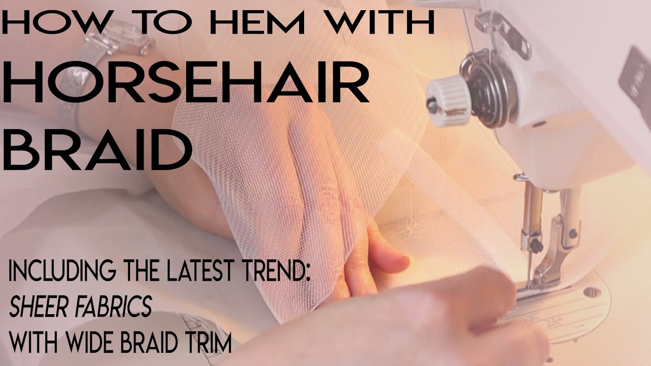 How to sew horsehair braid hem, 4 inch, 1 inch, 1/2 in hems on a wedding gown.