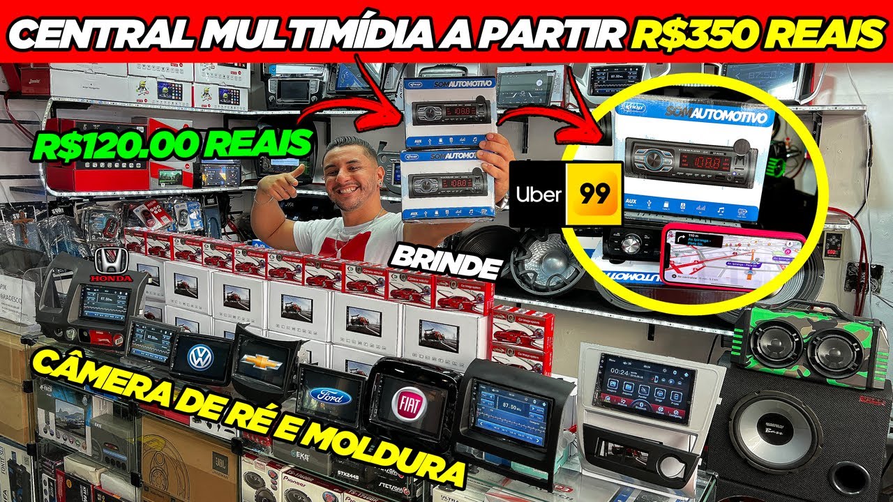 CENTRAL MULTIMIDIA A PARTIR R$350 😱 MUITO BARATO NA WORLD MULTIMIDIAS STA EFIG&Ecirc;NIA! 🔥