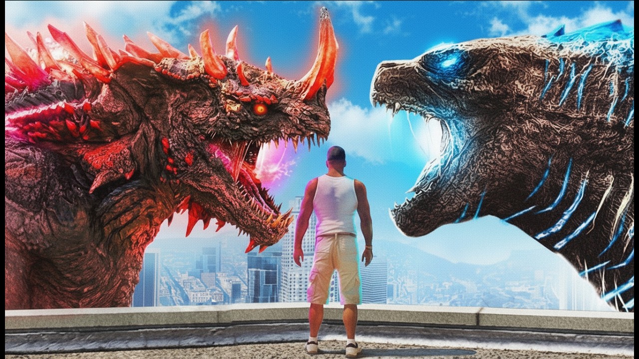 Годзилла против Титана X в GTA 5 (моды)