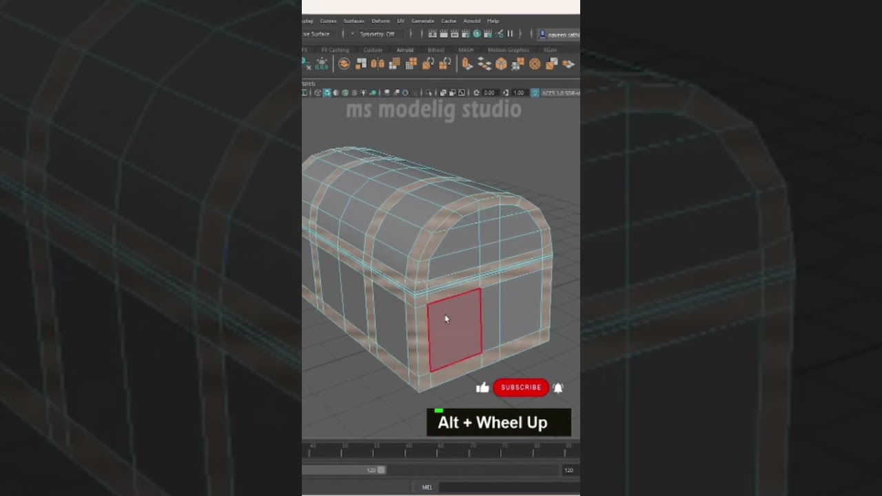 Treasure chest 3d model in maya #mayatutorial #viralvideo #trending
