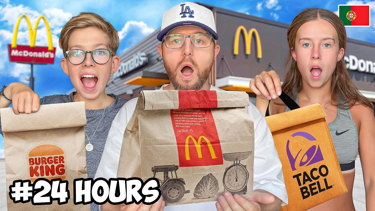 EATING ONLY PORTUGUESE FAST FOOD FOR 24 HOURS!