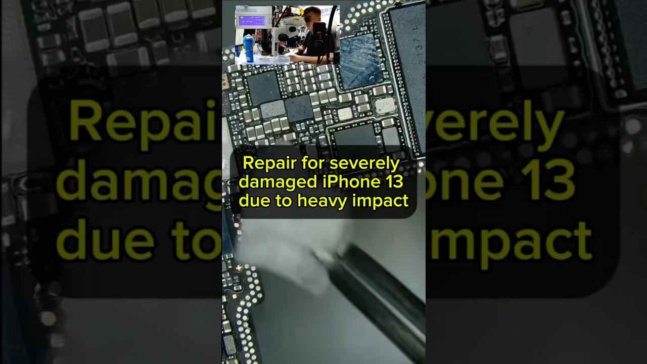 Repair for severely damaged iPhone 13 due to heavy impact#repairtools #iphone13repair#iphonerepair