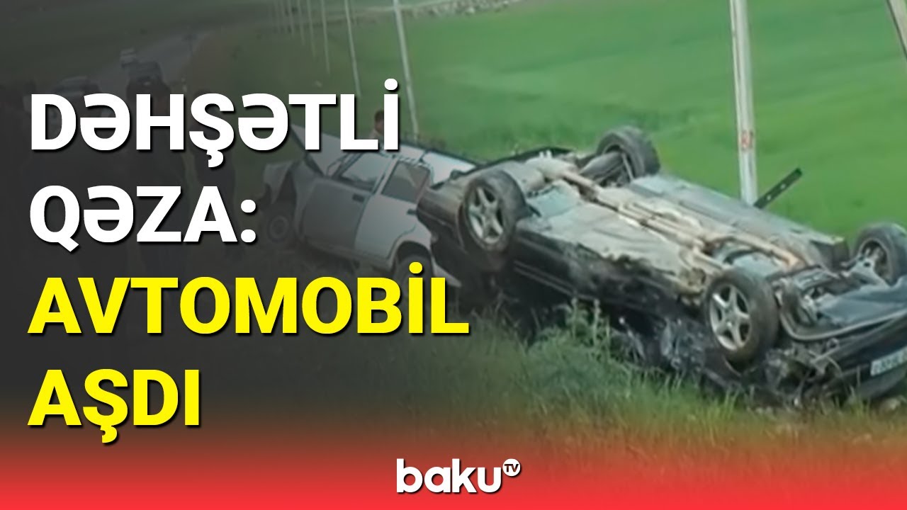 Şamaxıda dəhşətli qəza: avtomobil aşdı