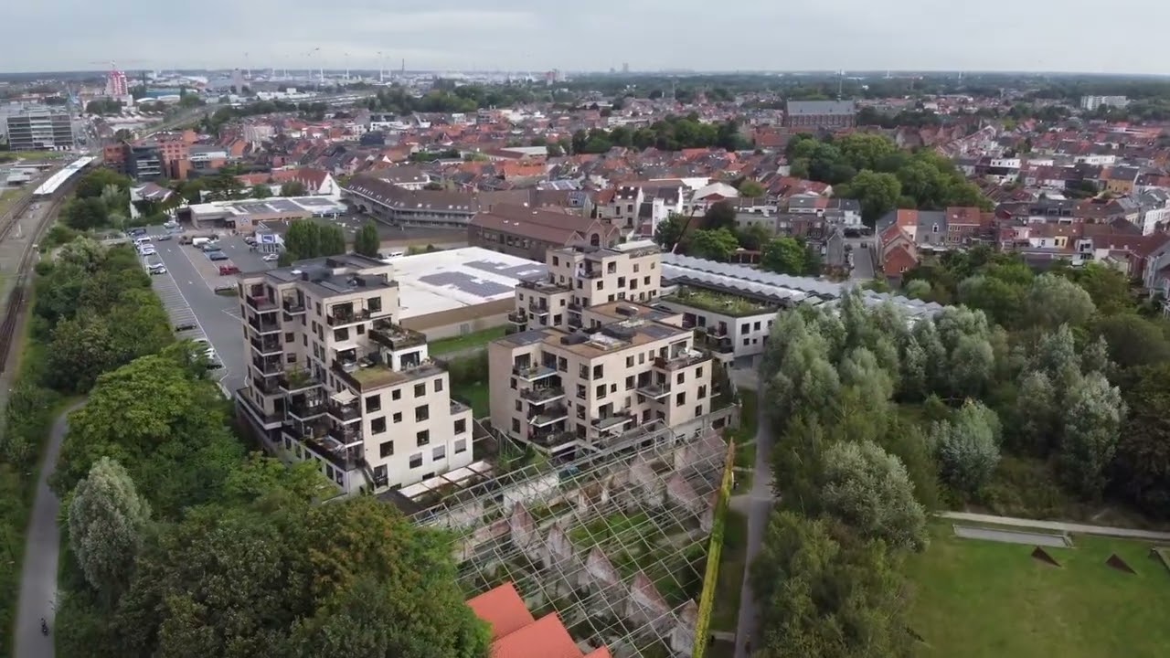 Drone flight in Ghent Belgium station Dampoort 2024