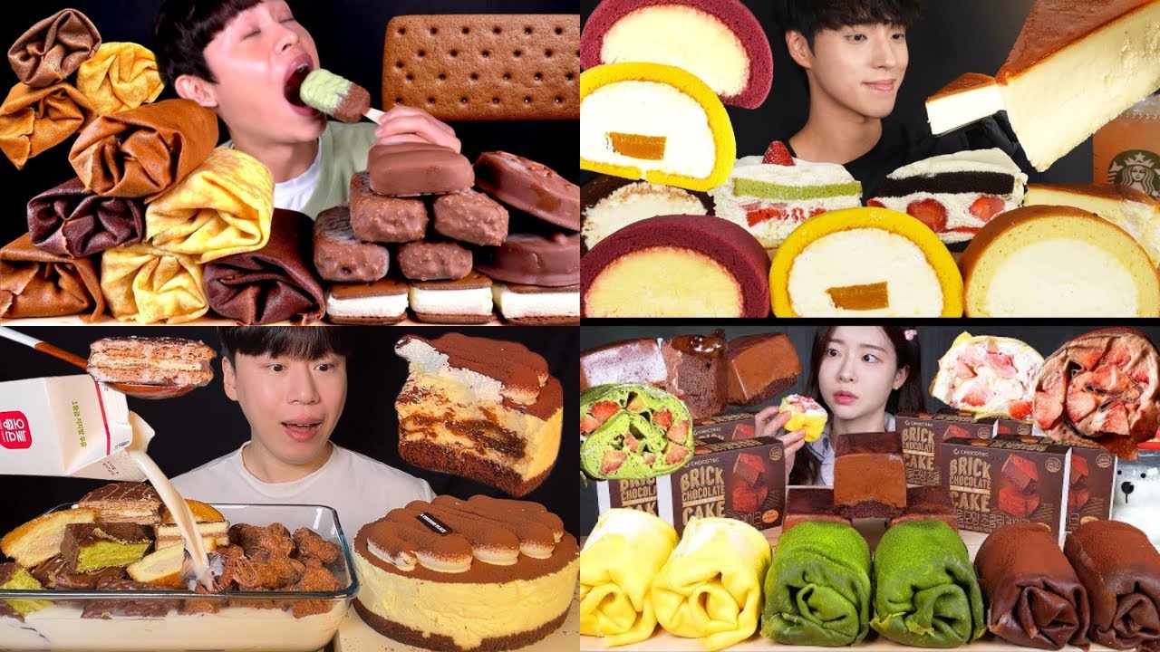 ASMR DESSERT MUKBANG 🍰🍫 | Crepe Rolls, Cake, Tiramisu & Chocolate Eating Sounds (No Talking)