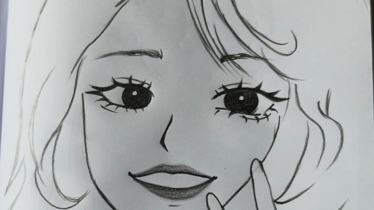  ✨ Peaceful Smile – Anime Girl Sketch