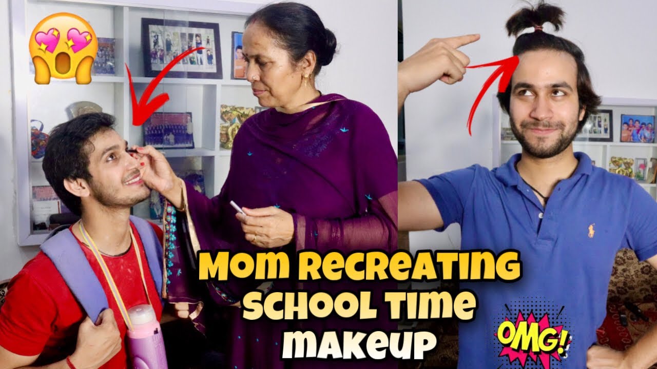 My Mom Recreated Our SCHOOL TIME makeup Ft.@Rohit Bamola 😭| DAILY VLOGS |