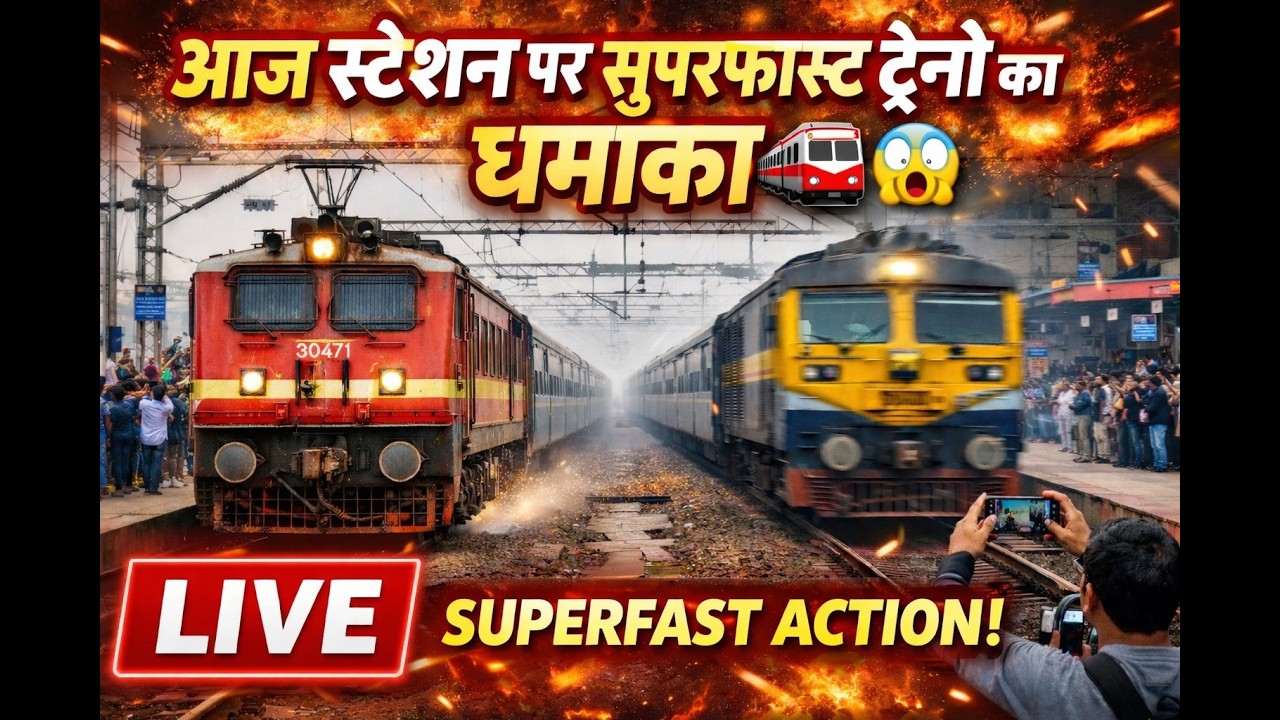 🔴[LIVE]🔥आज स्टेशन पर सुपरफास्ट ट्रेनों का धमाका | Rare Train Action! Viral Live Moment !Trending Now