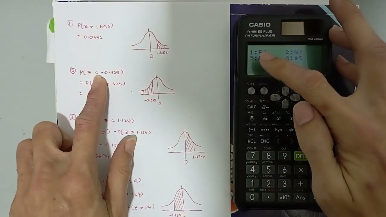 Calculator Guide (Probability of Standard Normal Distribution, Casio fx 570 ES PLUS)