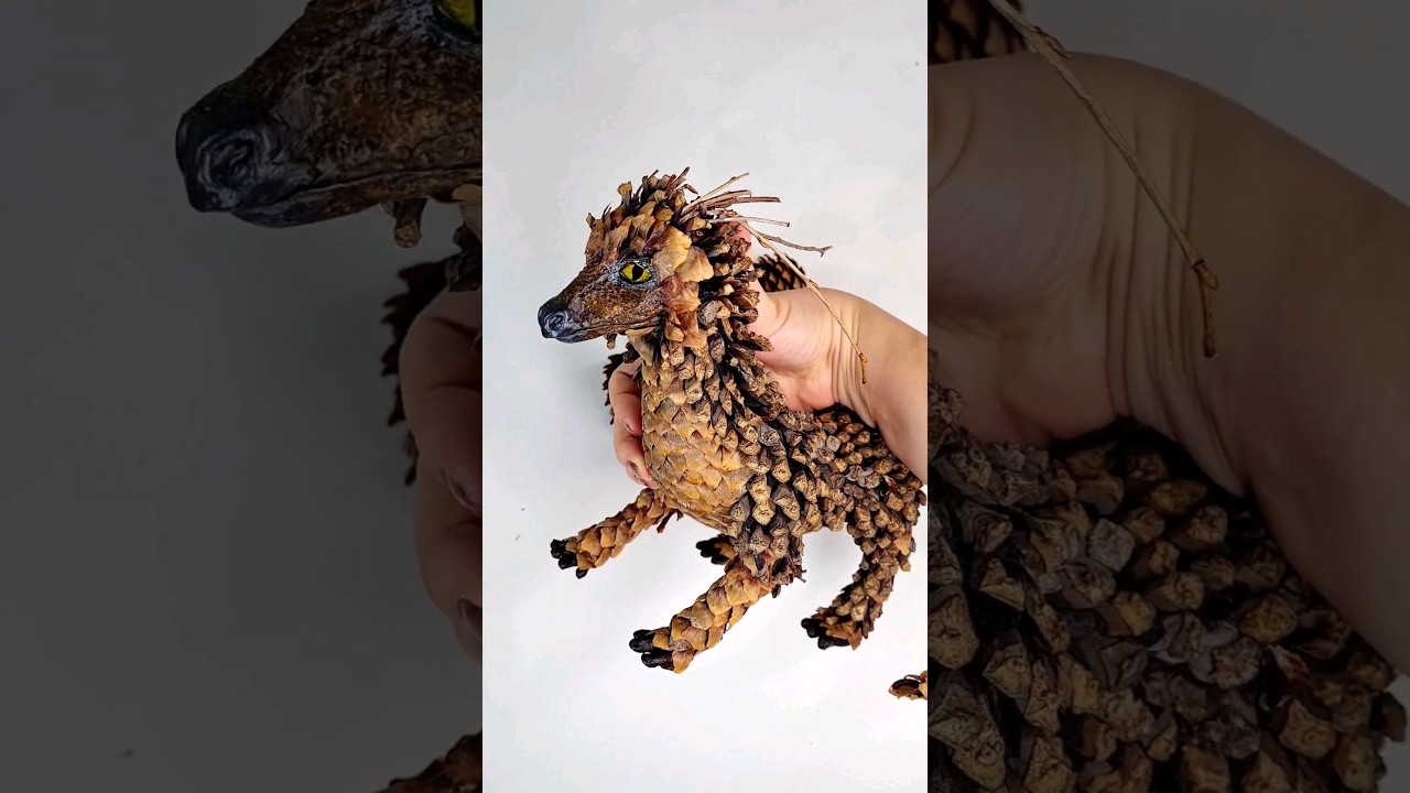 Dragons made of various materials 🐉😃 #diy #dragon #recycledart