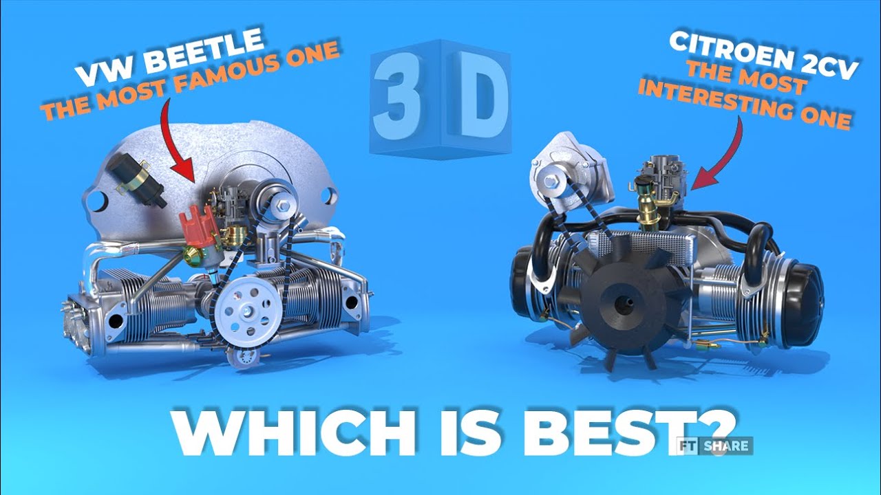 Самый интересный двигатель в мире: Citroen 2CV против VW Beetle