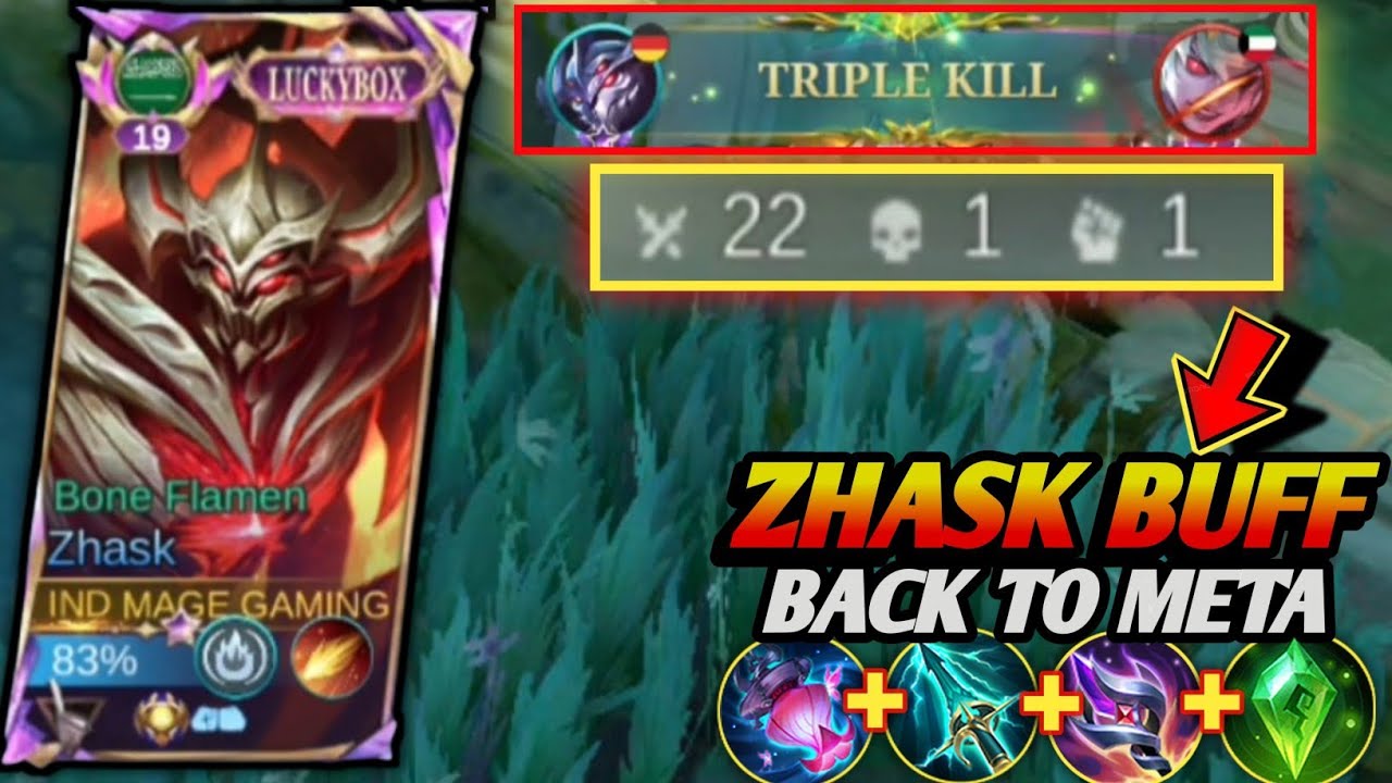 ZHASK BUFF BACK TO META !! 3x TRIPLE KILL GAMEPLAY 🤯!! ZHASK BEST BUILD S-40 ( totally insane )