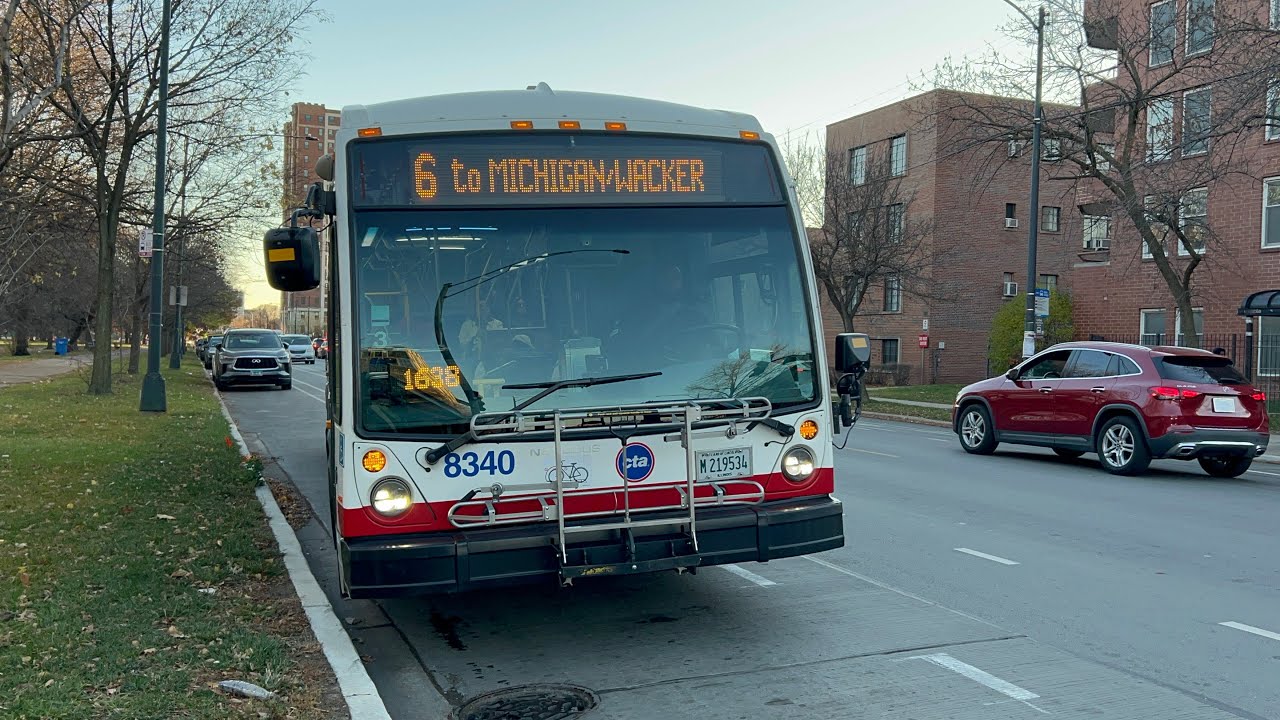 CTA Bus Ride On Route 6 Jackson Park Express From 57th/Drive To Adams CTA Nova Bus Lfs 2019 #8340