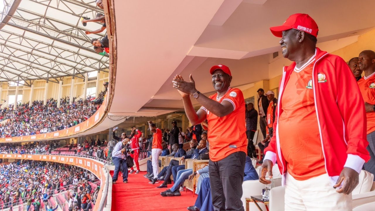 President Ruto and Raila Odinga celebrate Kenya's winning goal vs Congo during CHAN 2024 match!!