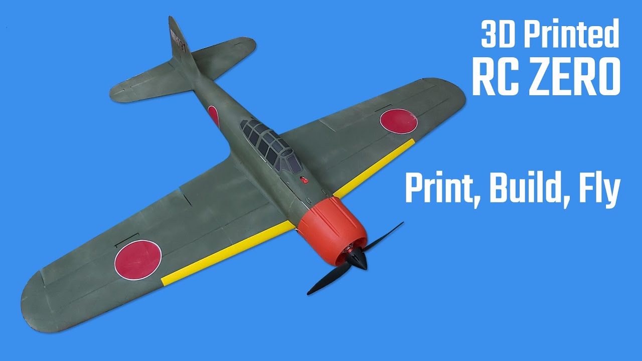 3D Printed Zero Model Airplane. Print, build, paint, fly, have fun.
