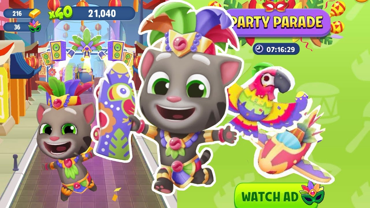 Talking Tom Gold Run NEW UPDATE - New Character Fiesta Tom in Party Parade event new years 2026 🎉🪅👑