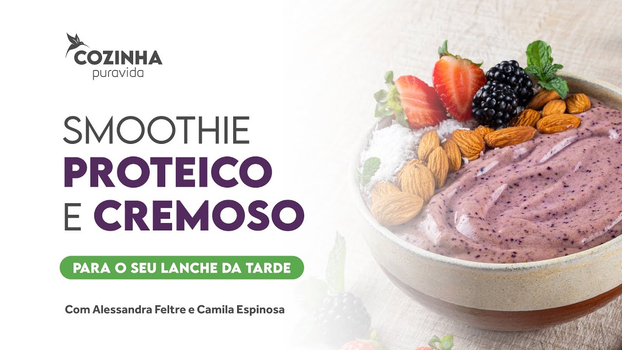 RECEITA PROTEICA E CREMOSA DE SMOOTHIE SAUDÁVEL com Coco Cream Puravida, rápido e fácil!