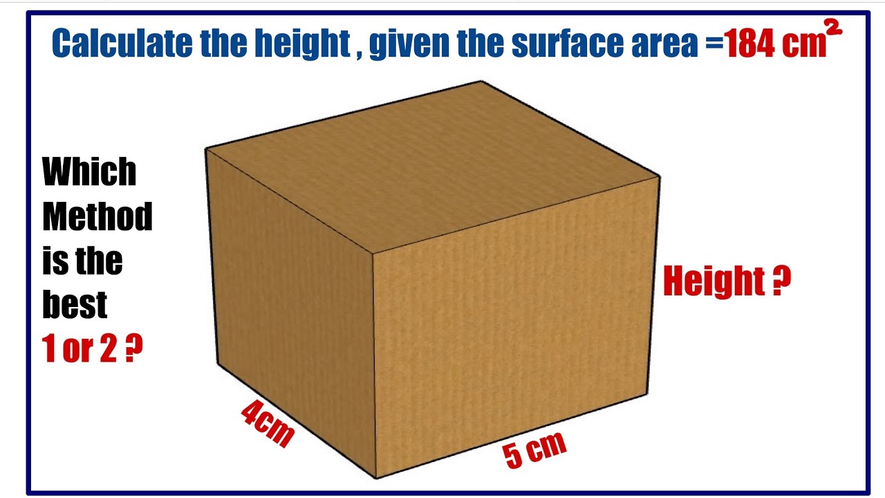 calculate the height of a box.