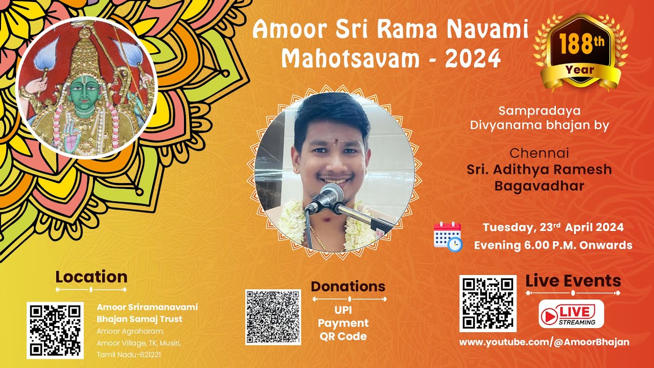 Chennai Sri Adithya Ramesh Bagavadhar - Amoor Sri Ramanavami Mahothsavam - 188th Year - Day 7