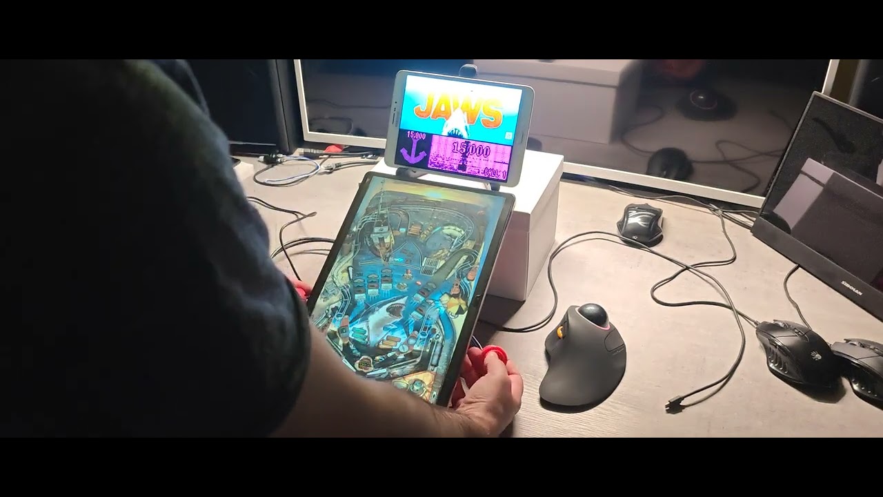 Virtual pinball 14 inch windows 11 tablet and old android tablet second monitor with wi-fi connect