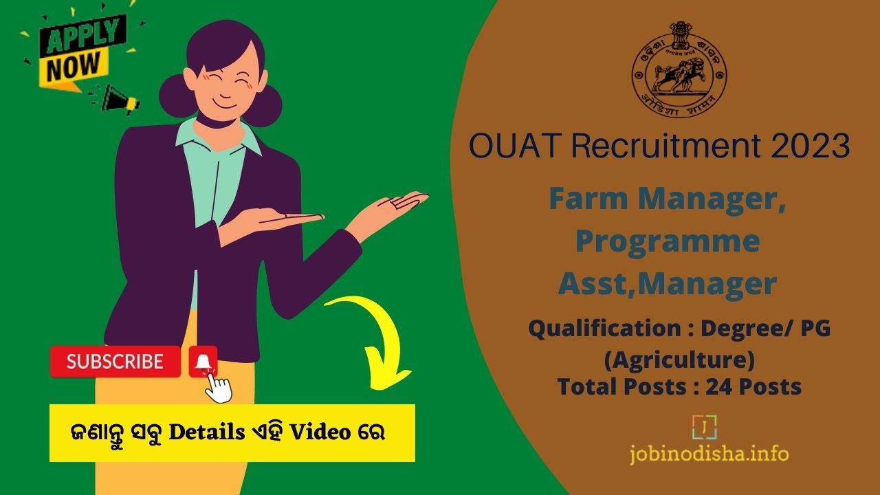 OUAT Vacancy 2023 | Farm Manager | Programme Asst | Manager@jobinodishainfo