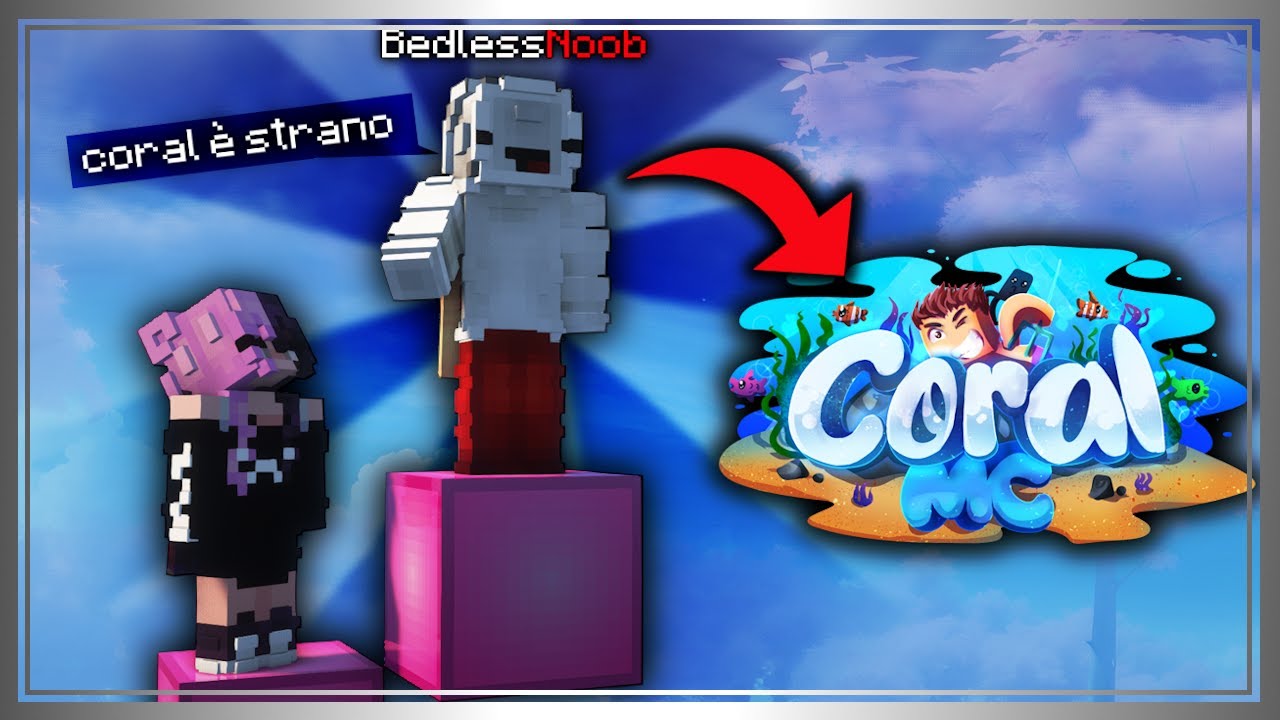Ho portato @Bedless su Coral... | GodBridge e Telly nelle BedWars di CoralMC