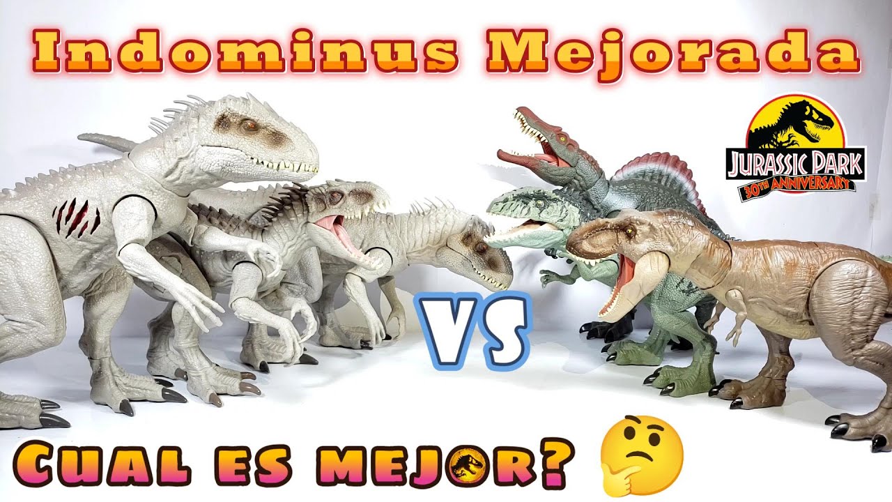 Jurassic World Indominus Rex Camuflaje y Combate Dino Trackers Version Mejorada y Comparativa.