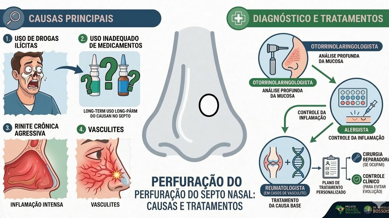 Perfura&ccedil;&atilde;o do Septo Nasal: Causas e Tratamentos
