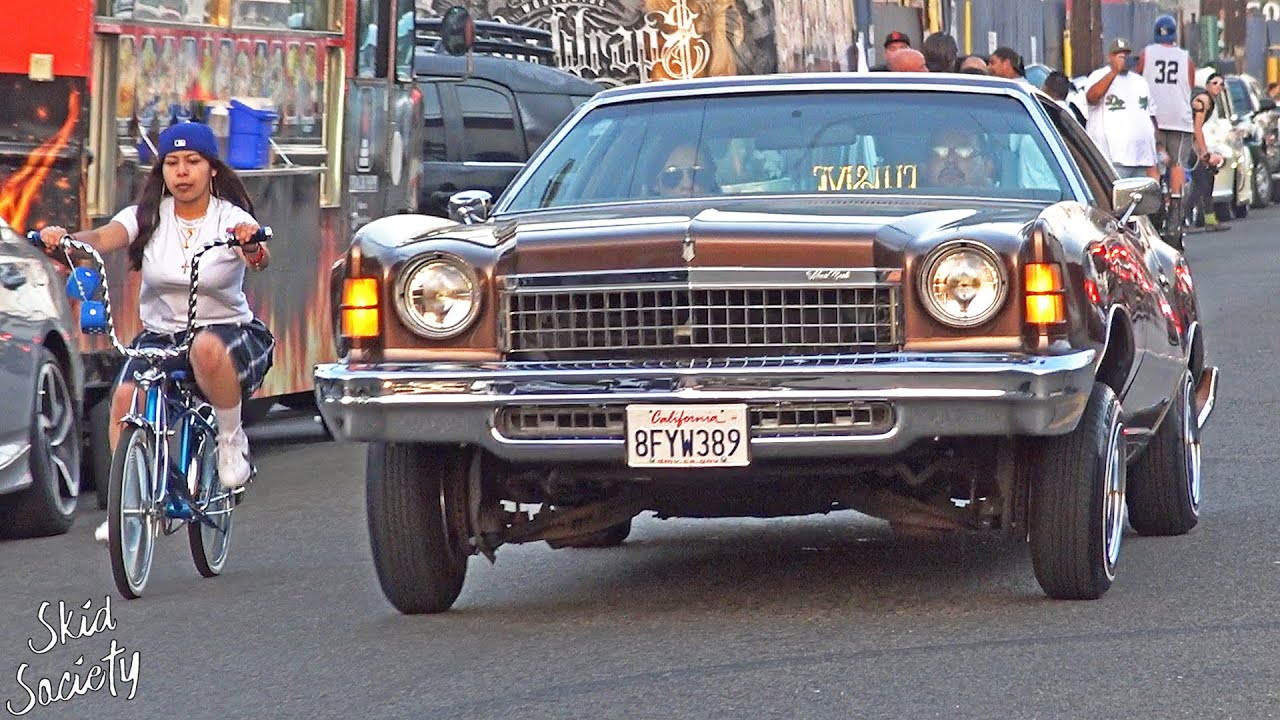 Lowrider Bikes and Classic Cars Cruising Downtown LA
