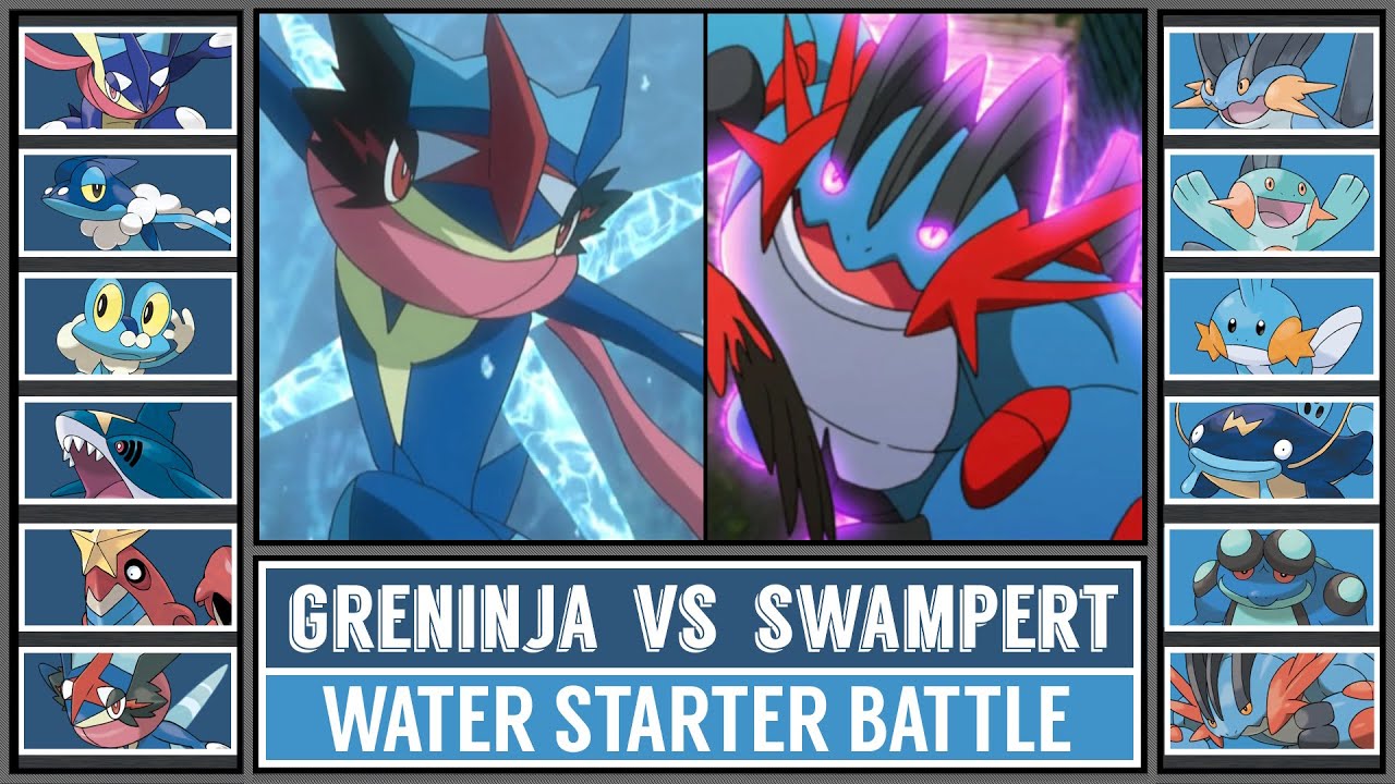 ASH GRENINJA vs MEGA SWAMPERT | Water Starter Pokémon Battle