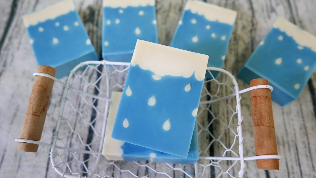 雲朵雨滴渲染皂DIY - raindrop swirl and layered cloud handmade soap tutorial - 手工皂