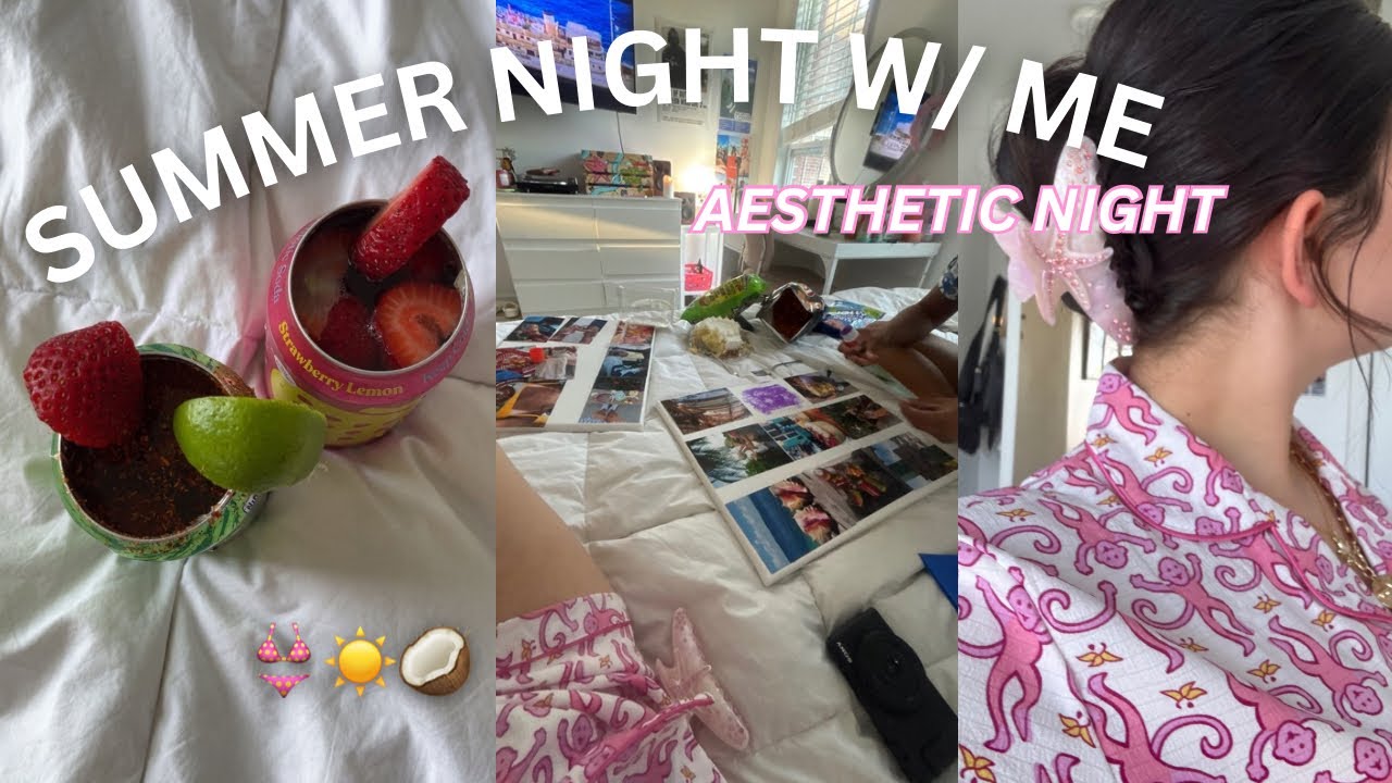 spend a SUMMER NIGHT w/ ME | gift baskets, summer drinks, + vision boards  🍋‍🟩