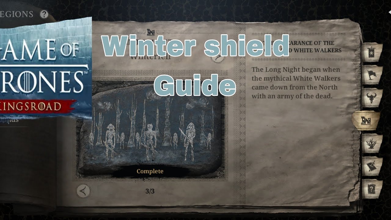 Game of thrones kings road - Historic site winter shield guide
